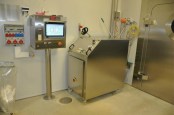 Zanchetta Container-Waschanlage, Zanchetta Container washing system.